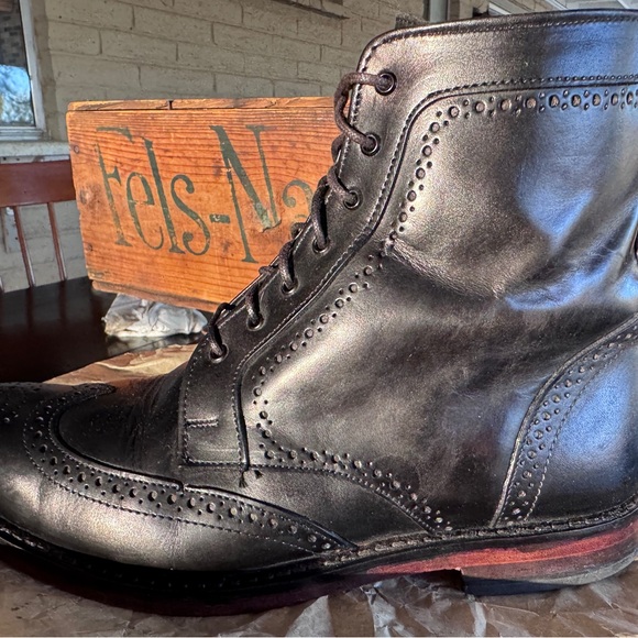 Allen Edmonds Black Leather Wingtip Boots main image 4